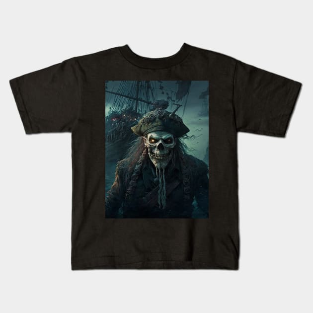 Pirate skeleton Kids T-Shirt by Geek Culture